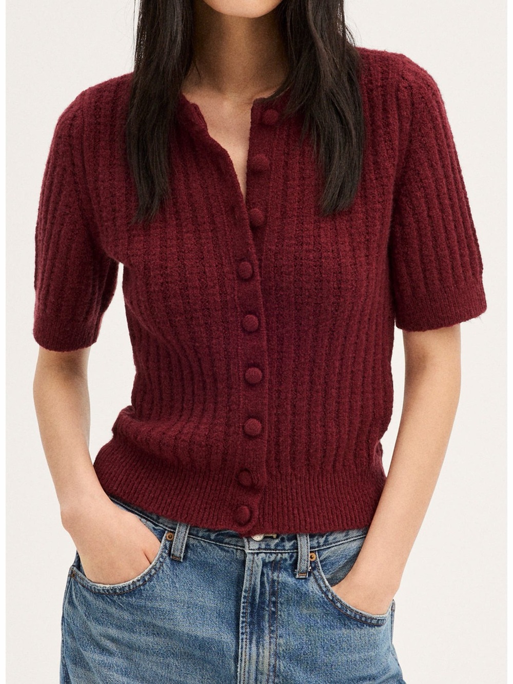 Madewell textured short sleeve cardigan